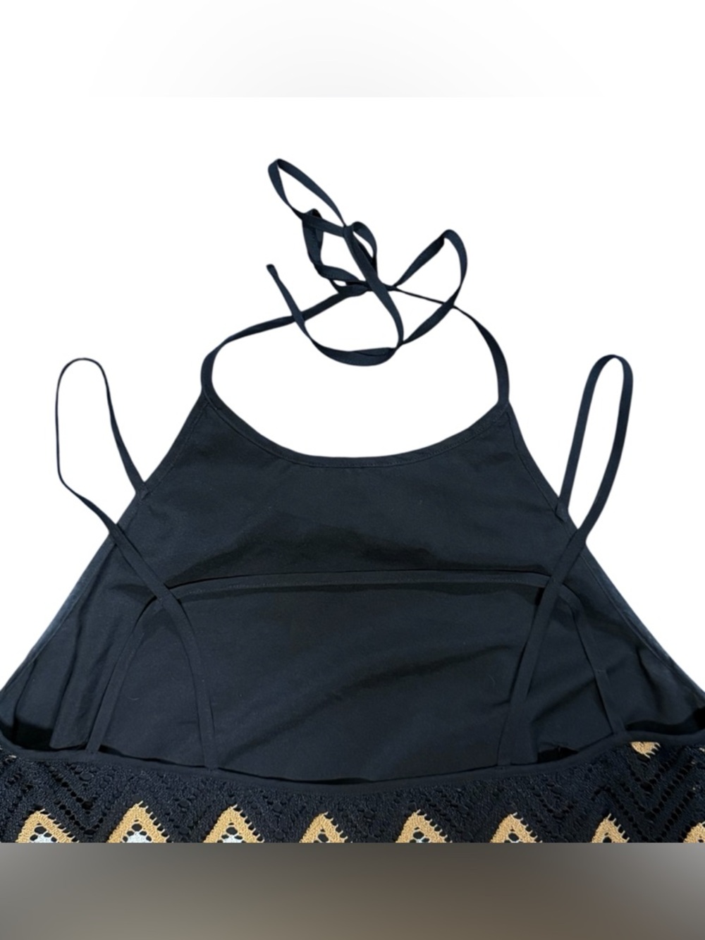 Laundry By Shelli Segal Zigzag Tassel Hem Strappy Women's Tank Top Halter Size S - Picture 5 of 7